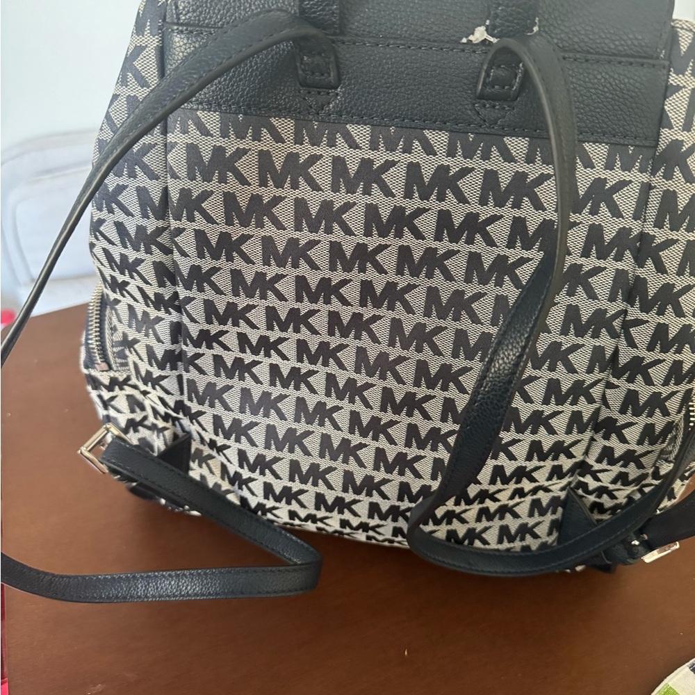 Michael Kors Navy and Gray Logo Backpack - Picture 4 of 6